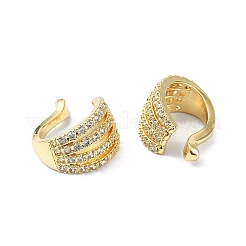 Orecchino a polsino con micro pavé di zirconi cubici placcati in ottone&nbsp;EJEW-C086-06G