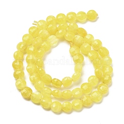 Gefärbt natürlichen weißen Jade Perlen Stränge&nbsp;G-C179-A6mm-04