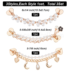 3 Stück 3 Stil Perlen Kunststoff Perlen Charms Gliederkette Handyhülle Doppelkettenband Set&nbsp;AJEW-WR0001-42