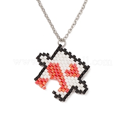 Anti-ossidazione 2 pz 2 stile miyuki perline puzzle coppia di collane abbinate set&nbsp;NJEW-MZ00023