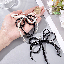 4 Stück 2 Stile Bowknot Harz Imitation Perle Schuh Charms&nbsp;FIND-GA0005-03B
