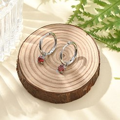 Boucles d'oreilles créoles en acier inoxydable 304 avec micro pavé de zircones cubiques&nbsp;STAS-R004-02P-01