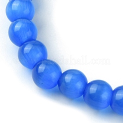 Stretch-Armband aus Bunte Malerei-Perlen mit Katzenauge und bösem Blick&nbsp;BJEW-JB09803