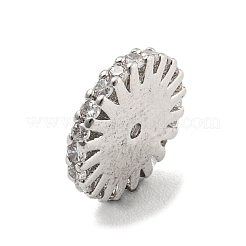 Perle di zirconi cubici trasparenti in micro pavè di ottone&nbsp;KK-G493-29B-P