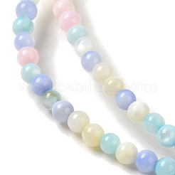 Brins de perles de coquille d'eau douce naturelles teintes en couleur crème glacée&nbsp;X1-SHEL-G018-01B