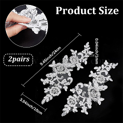 2 paio di foglie in poliestere ornamenti da ricamo accessori&nbsp;DIY-GF0014-46A
