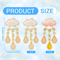 2 par de pendientes colgantes de esmalte de aleación de nube de 2 colores para mujer&nbsp;EJEW-TA0001-49B