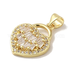 Porte micro ouvrent pendentifs zircone cubique en laiton de placage&nbsp;KK-P272-10G