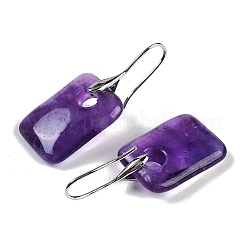 Naturale ametista orecchini pendenti&nbsp;EJEW-C119-02P-10