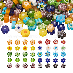300pcs 10 Farben handgemachte Millefiori Glasperlen&nbsp;LAMP-TA0002-05