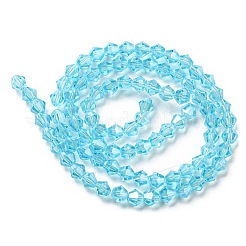 Transparentes perles de verre de galvanoplastie brins&nbsp;GLAA-F029-4mm-C20