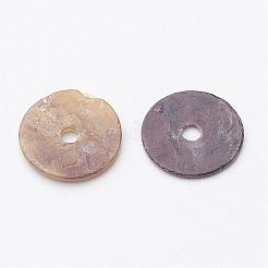 Perle di conchiglia akoya naturali rotonde piatte&nbsp;SHEL-N034-06