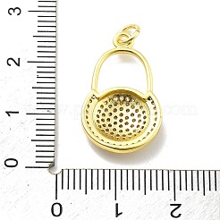 Porte micro ouvrent pendentifs zircone cubique en laiton de placage&nbsp;KK-D359-08G