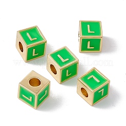Accumuler des perles d'émail en laiton placage&nbsp;KK-B060-04G-02L