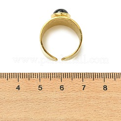 Offene Manschettenringe aus natürlichem Karneol/schwarzem Achat/Tigerauge/Lapislazuli/Moosachat&nbsp;RJEW-JR01079-02