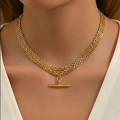 Colliers pour femmes avec pendentif barre en acier inoxydable 304 et chaîne maille.&nbsp;GV4804-1
