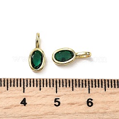 Micro ovales en laiton pavent breloques zircone cubique&nbsp;KK-C134-16G-06