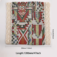 Tischläufer aus Sackleinen mit geometrischem Muster&nbsp;AJEW-WH0258-754