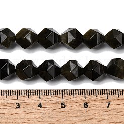 Natürliche goldenen Glanz Obsidian Perlen Stränge&nbsp;G-Z119-A10-03