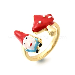 Offene Manschettenringe aus Messing und Emaille für Damen&nbsp;RJEW-F184-10B-G