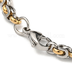 Bracelet chaîne byzantine en acier inoxydable 201 bicolore avec placage ionique (IP)&nbsp;BJEW-B078-48GP