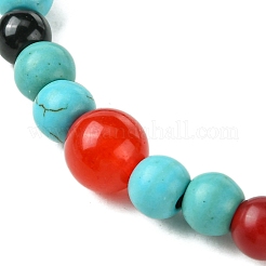 Pulseras elásticas de turquesa sintética&nbsp;BJEW-JB11474
