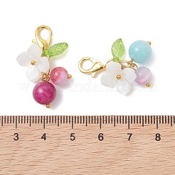 Colgantes de jade persa teñido natural y jade amarillo y decoraciones acrílicas.&nbsp;HJEW-JM04800