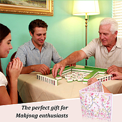 Custodia protettiva per carte da mahjong in plastica stampata con chinoiserie&nbsp;AJEW-WH0709-445A