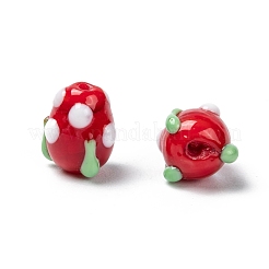 Handgedrehten lampwork 3 d Erdbeerperlen&nbsp;LAMP-R109A-M