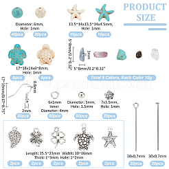 DIY-Set zur Herstellung von Ohrhängern aus natürlichen und synthetischen gemischten Edelsteinen&nbsp;DIY-PH0022-45