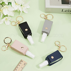 4 Stück 4 Farben Kunststoff-Handdesinfektionsflasche mit PU-Lederhülle&nbsp;KEYC-CL0001-04B