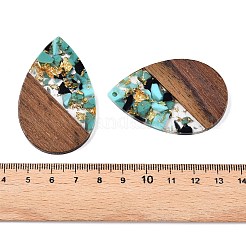 Pendenti grandi in resina trasparente e legno di noce&nbsp;RESI-T058-05L