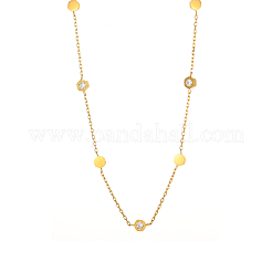 Collares colgantes de circonita cúbica micropavé de acero inoxidable 304&nbsp;NJEW-OY002-51G