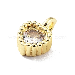 Porte micro ouvrent pendentifs zircone cubique en laiton de placage&nbsp;KK-P247-10G