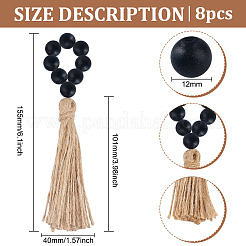 1 ensemble de ronds de serviette en perles de bois naturel&nbsp;AJEW-BC0004-39