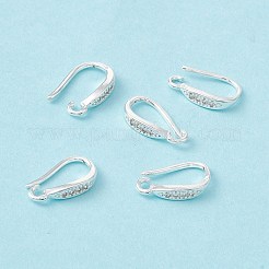 Crochets d'oreille en laiton micro pavé de zircone cubique transparente&nbsp;ZIRC-P100-05S