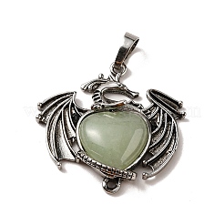 Pendenti a cuore di avventurina verde naturale&nbsp;KK-K331-01AS-09