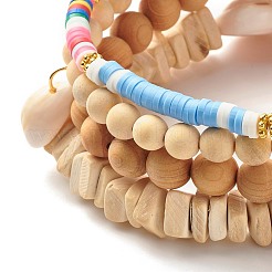 Ensemble de bracelets extensibles en perles heishi en argile polymère faits à la main&nbsp;BJEW-JB07355