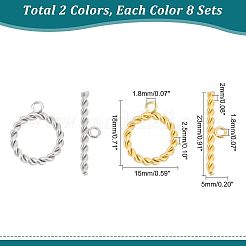 16 set di 2 fermagli a levetta in acciaio inossidabile 304 colorati&nbsp;STAS-UN0036-68