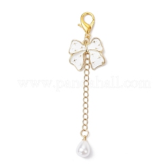 Pendentif décoratif en alliage émaillé et plastique ABS imitation perle&nbsp;HJEW-JM04237-04