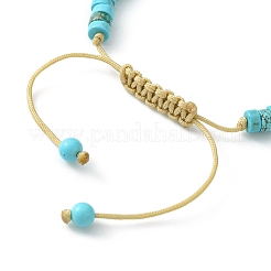 Set di 2 braccialetti con perline intrecciate di turchese sintetico e howlite naturale in 2 stili&nbsp;BJEW-JB09464-01