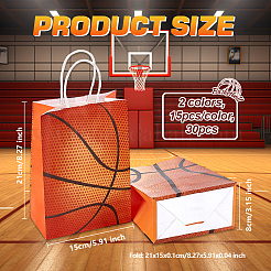 30 bolsa de regalo de papel de baloncesto de 2 colores&nbsp;ABAG-OC0001-16