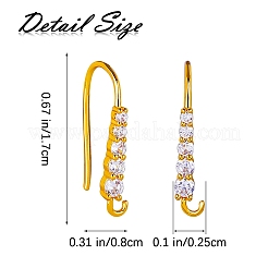 20 Stück Messing-Mikropavé-Ohrringhaken mit klarem Zirkonia&nbsp;ZIRC-SZ0005-08