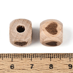 Lasergegravierte europäische Perlen aus Buchenholz&nbsp;WOOD-T033-08B