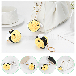 8 porte-clés abeilles en laine crochetée&nbsp;KEYC-ME00023