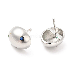 Ovale Ohrstecker aus Zirkonia&nbsp;EJEW-P213-12P-02