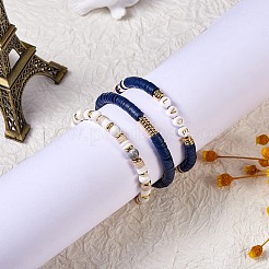 Set di braccialetti elastici impilabili perline d'amore per donna&nbsp;BJEW-SZ0001-93