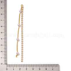 Colgantes grandes de latón con micropavé de circonita cúbica transparente y perla de plástico ABS&nbsp;KK-G510-05G