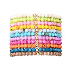 11 bracelet extensible en perles rondes de jade persan naturel&nbsp;BJEW-JB12004