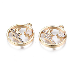 Pendenti in zirconi cubici trasparenti in micro pavè di ottone&nbsp;KK-S359-141-RS